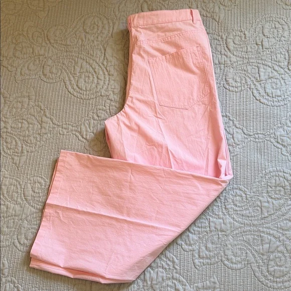 NWT Zara Women's Pink Wide Leg Cotton Pants XL, S Pastel Pink - Picture 6 of 16